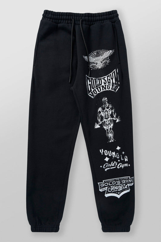 2143 - PANTALONES DEPORTIVOS INMORTAL GOLDS GYM NEGRO